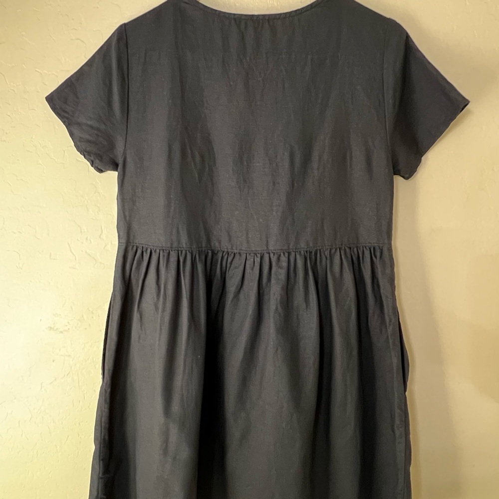 Madewell Linen-Cotton Blend Alexandra Button-Front Mini Dress - Picture 2 of 5